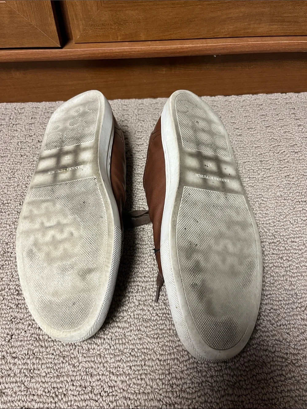 Banana Republic Brown Leather Lace-Up Sneakers